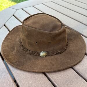 Henschel Hat Company Brown Suede Leather Hat Large